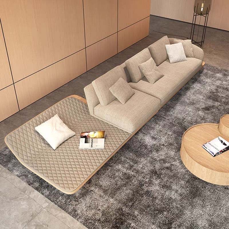 Stylish And Minimalist Design Suede Luxury Sofa Solid Wood Base