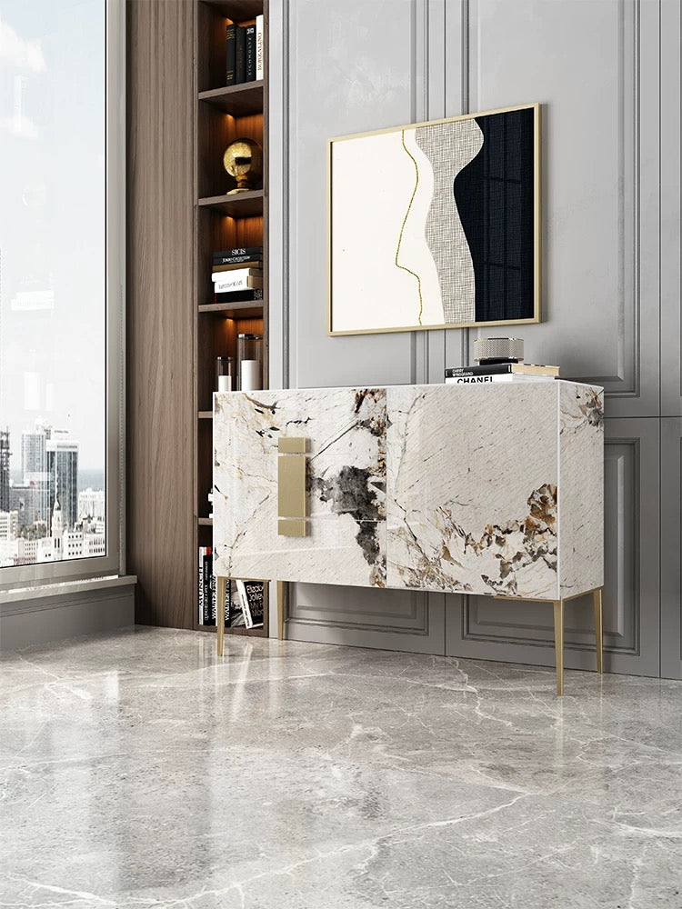 Luxury slim marble Side cabinet sideboard