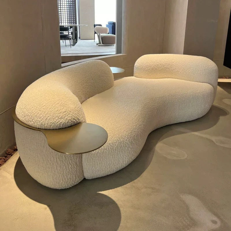 Fleece sofa curved sofa cashew shape sofa