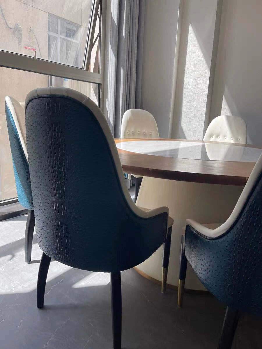 Crocodile leather nubuck dining chair chic dining room