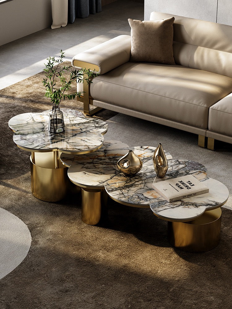Cloud coffee table set luxurious natural marble customized furniture