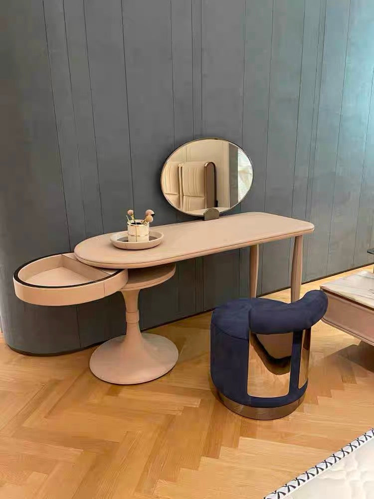 Full body leather dresser elegance lady dresser oval mirror stool