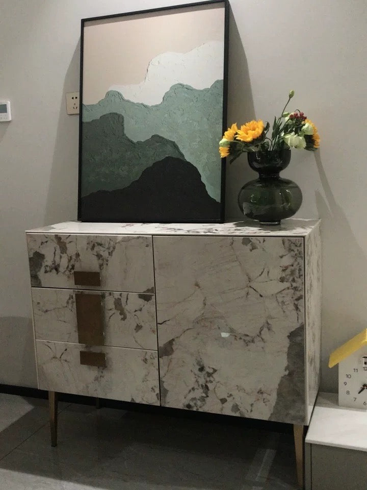 Luxury slim marble Side cabinet sideboard