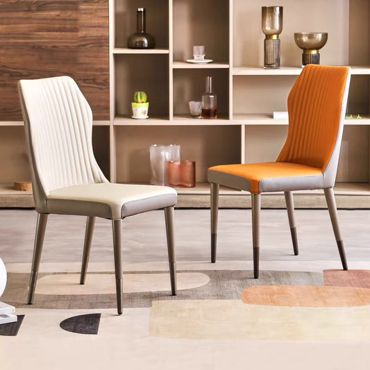 Simple dining chair classic design leather wood chair