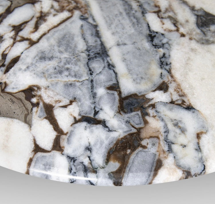 Rippling design acrylic coffee table natural marble coffee table