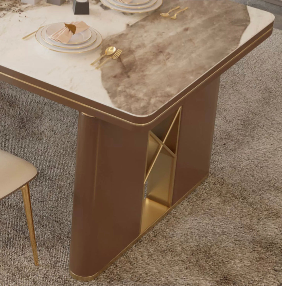 Kitchen island modern dining table luxury slim marble
