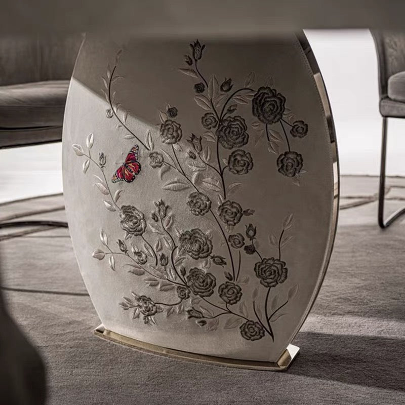 Rotary dining table Luxury natural marble