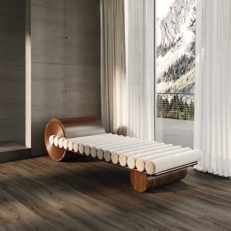 2024 New Design Creative Sofa Bench Walnut Bench Shoes Stool