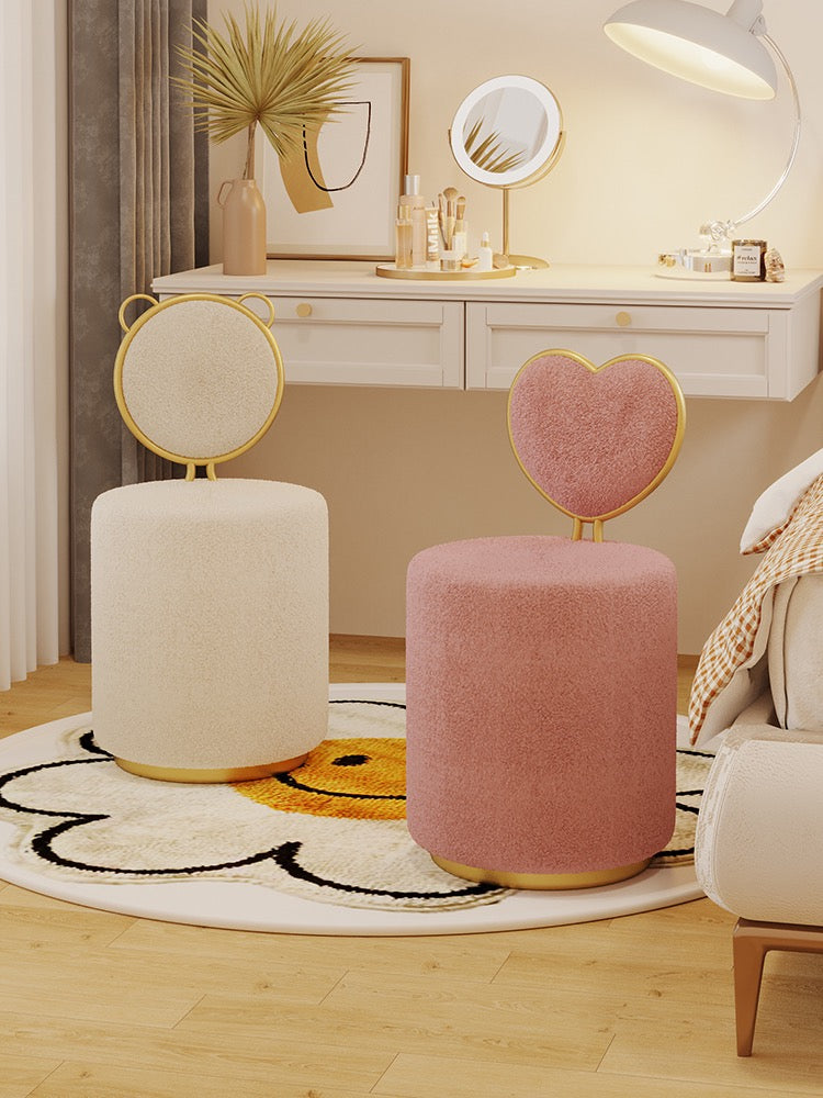 Lovely Bear shape dressing stool heart shaped girly chair