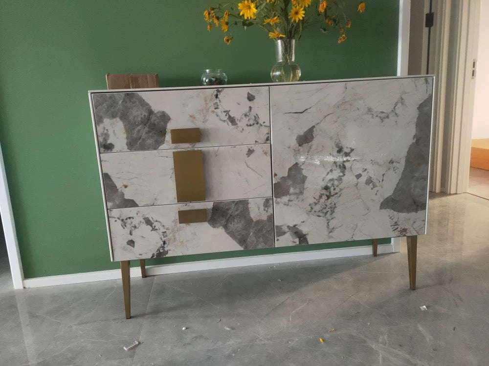 Luxury slim marble Side cabinet sideboard