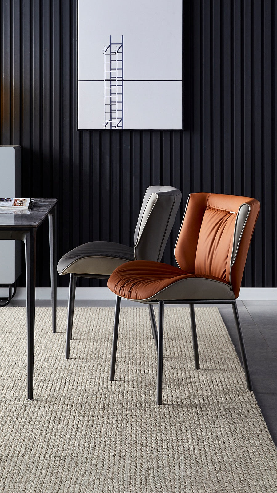 Italian style Carbon steel dining chair comfortable meeting chair