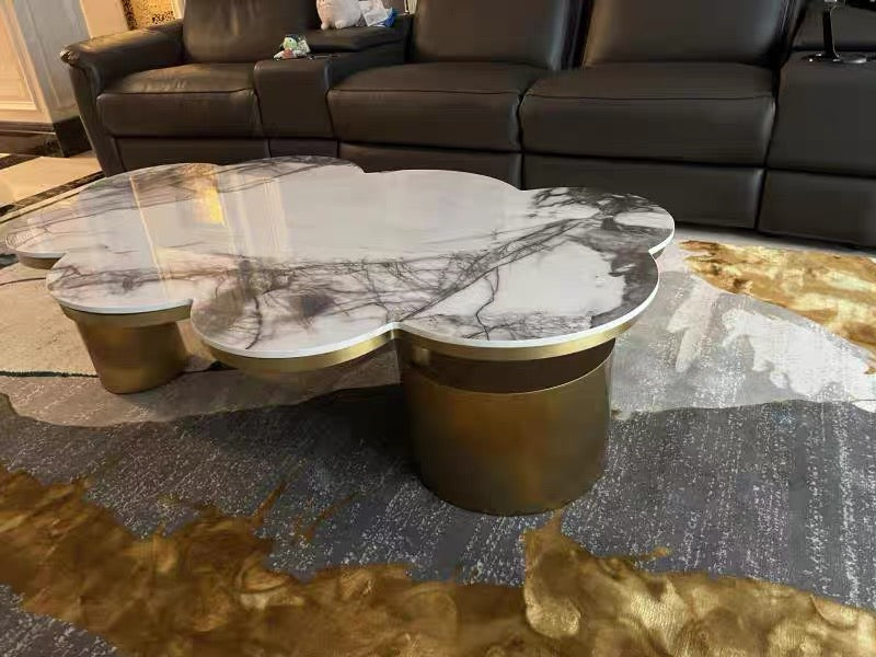 Cloud coffee table set luxurious natural marble customized furniture