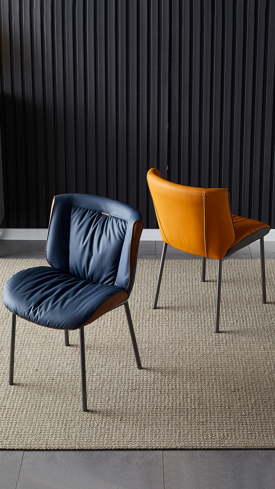 Italian style Carbon steel dining chair comfortable meeting chair