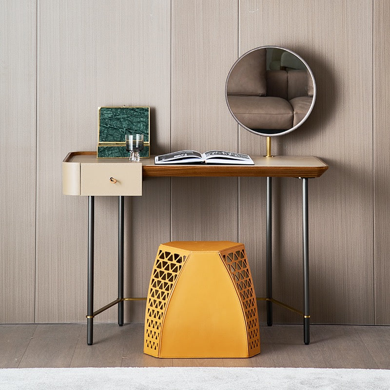 Hollow out leather dresser chair fashionable dressing stool