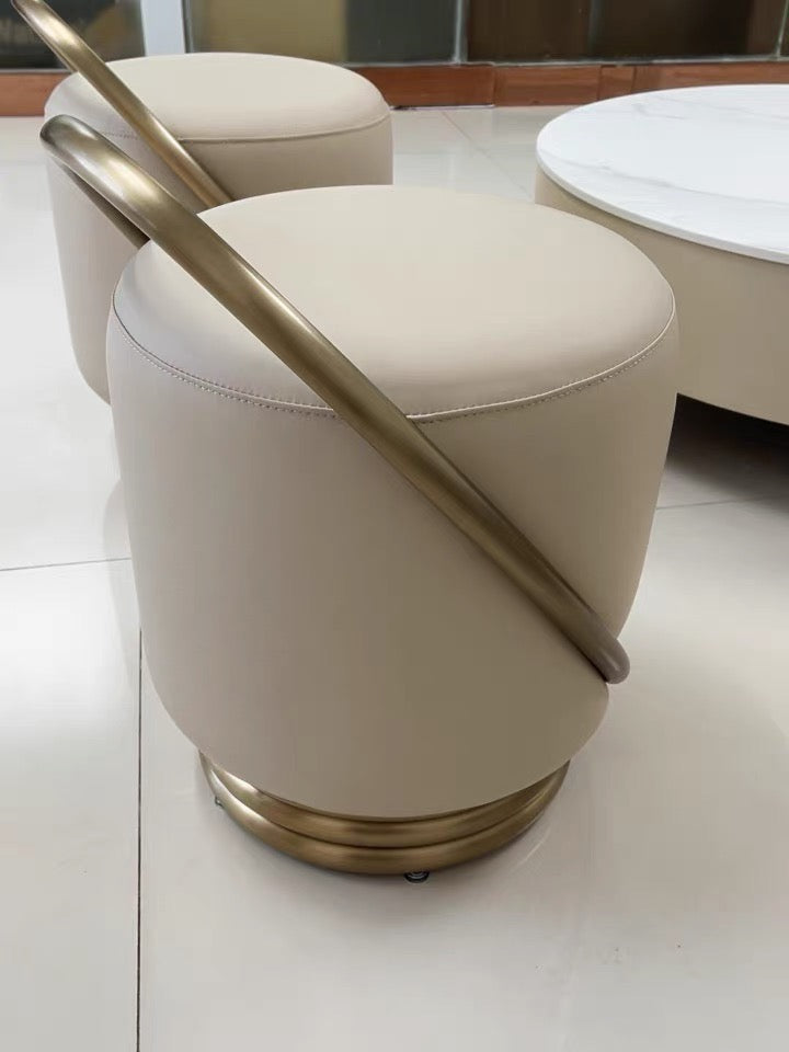 High end dressing stool artificial stainless steel round chair