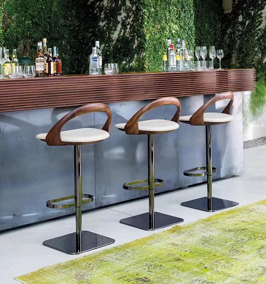 Elegant Walnut pump chair gun black 304 stainless steel