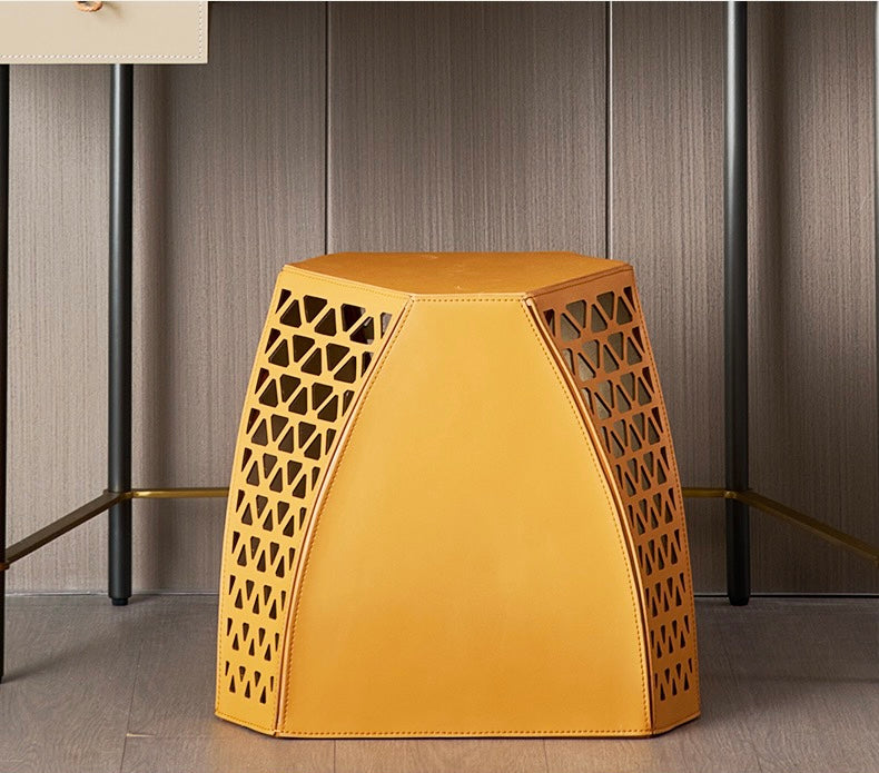 Hollow out leather dresser chair fashionable dressing stool