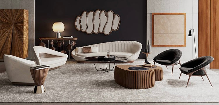 Solid North American black walnut luxurious side table elegant funnel shape coffee table