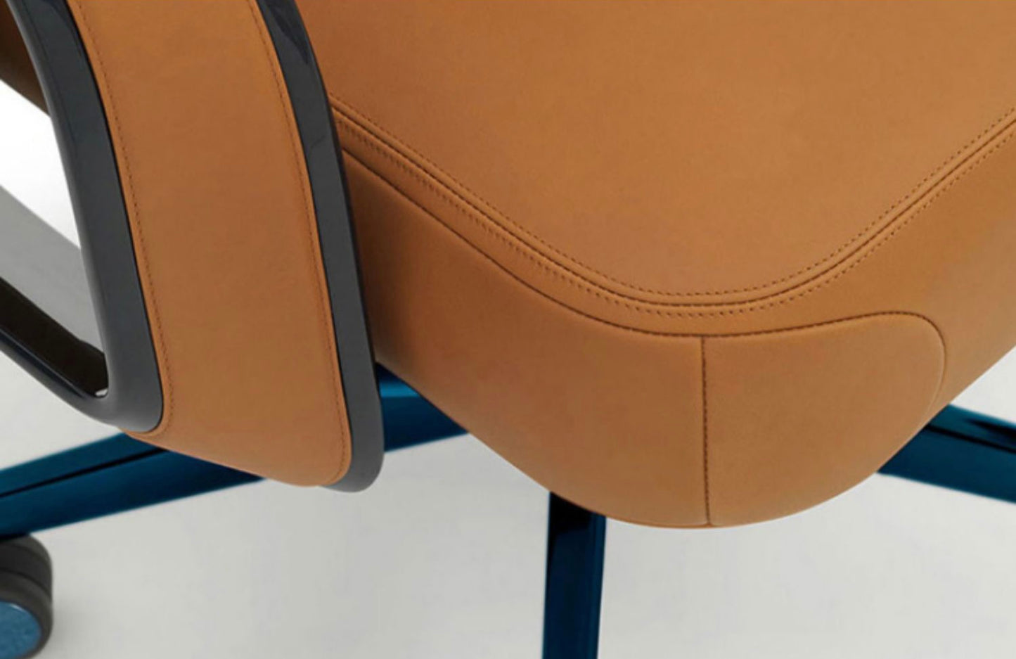 Luxurious executive desk orange Napa leather office table