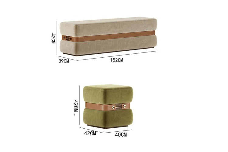 Leather Bed-end Stool Long Bench Shoes Bench Entryway Bench