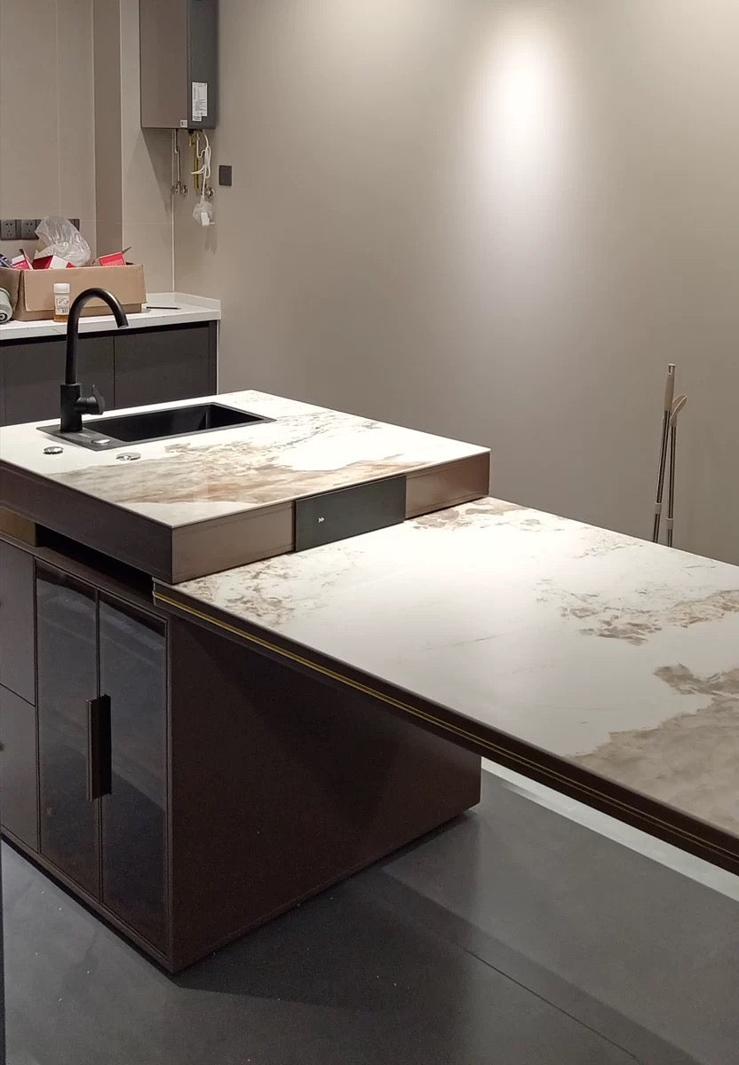 Kitchen island modern dining table luxury slim marble