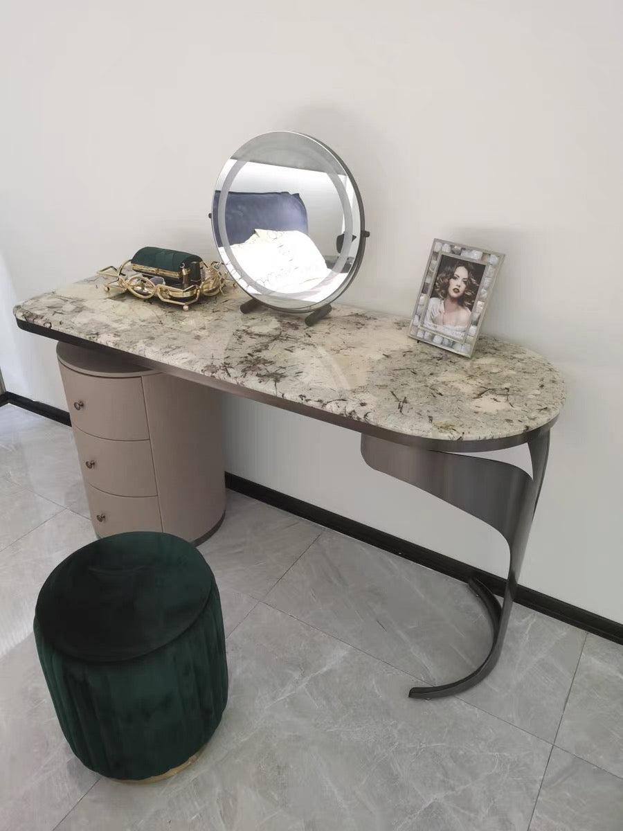 Classic dresser luxury Pandora marble gun black stainless steel bedroom dresser office table