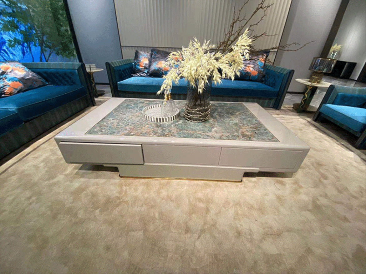 Post-modernity pylon skin full grain leather sofa high-end customized sofa