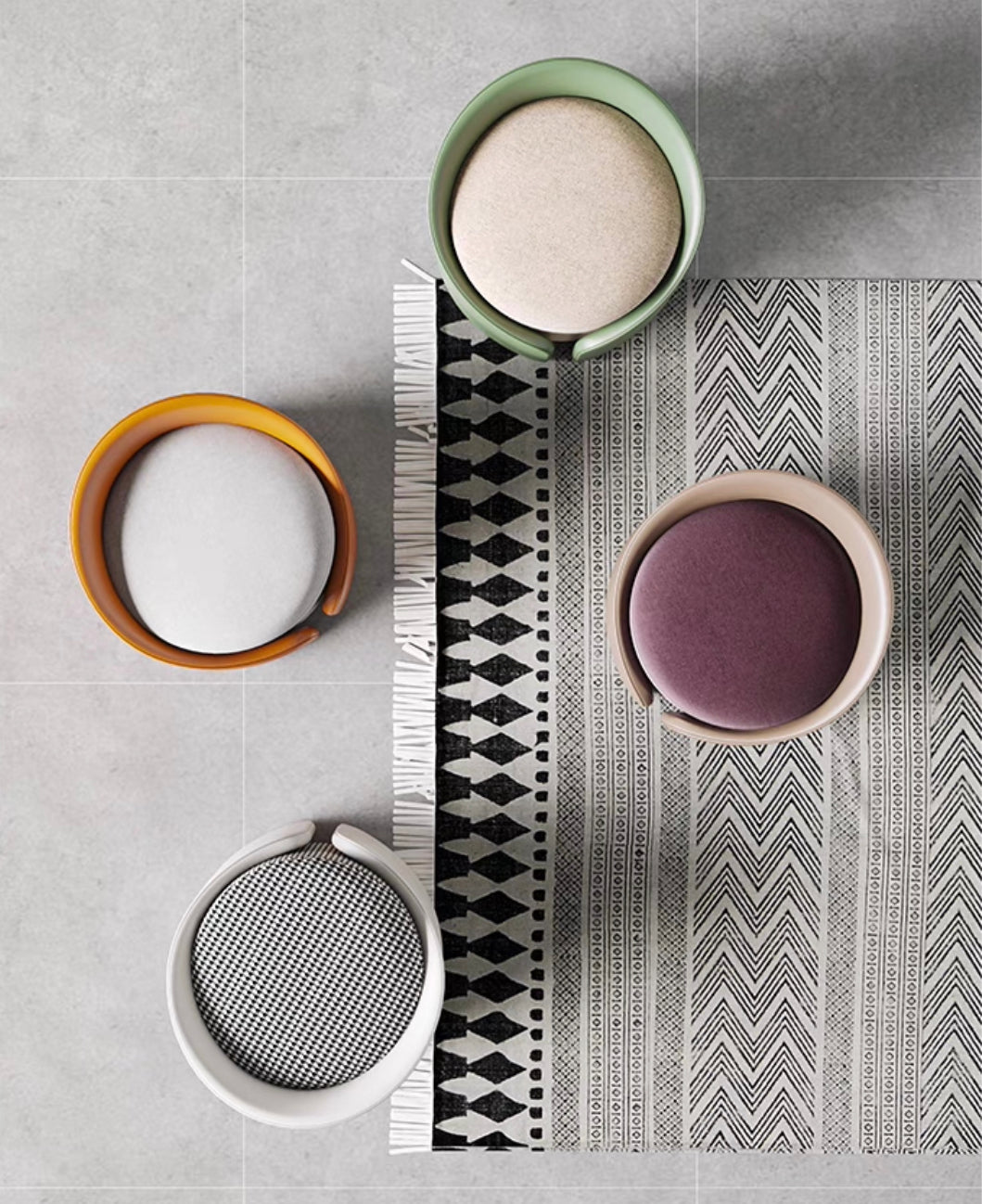 Dresser chair vogue round dressing stool elegant home macaron colors