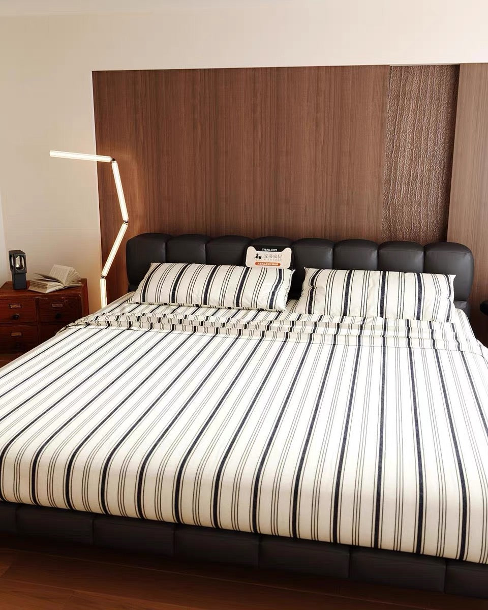 Black chocolate style bed modern design double bed