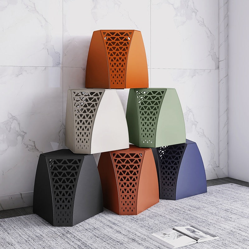 Hollow out leather dresser chair fashionable dressing stool