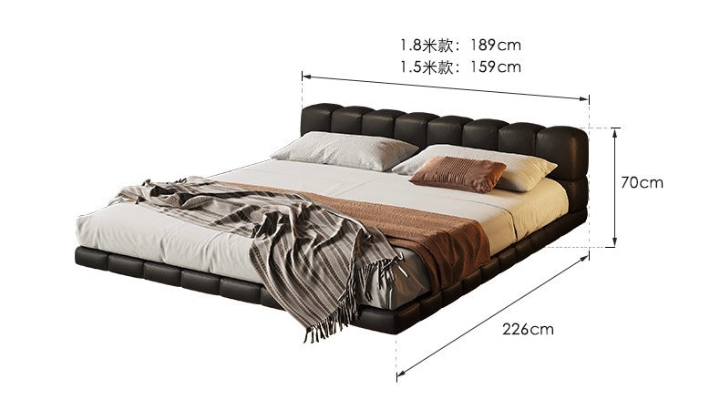 Black chocolate style bed modern design double bed