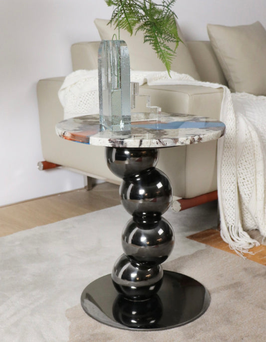 Ball Art Side Table Natual marble Table Creative Design Modern Home