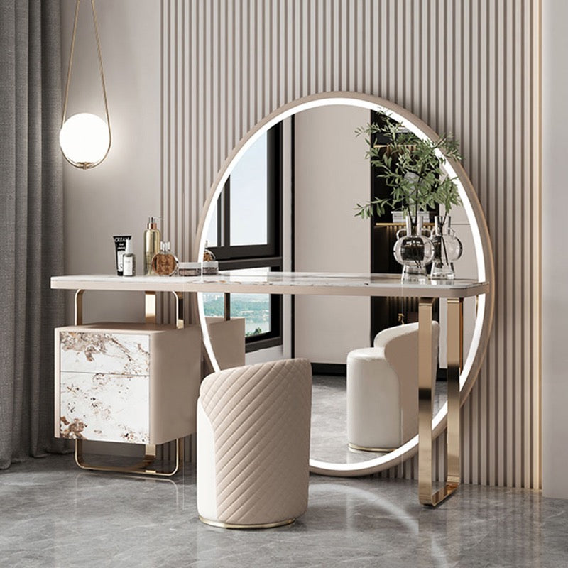 Elegant dresser girls dresser oval mirror led lighting Artwork furnishings Elegant dresser girls dresser oval mirror led lighting Artwork furnishings