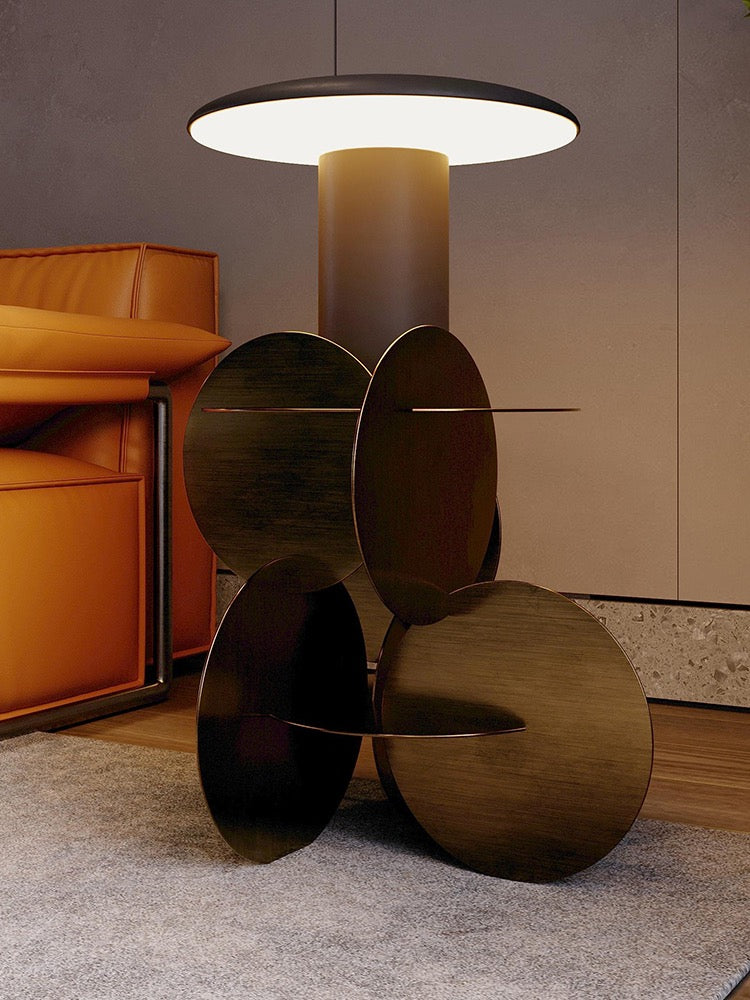 Unique styling side table Architectural aesthetic design nightstand