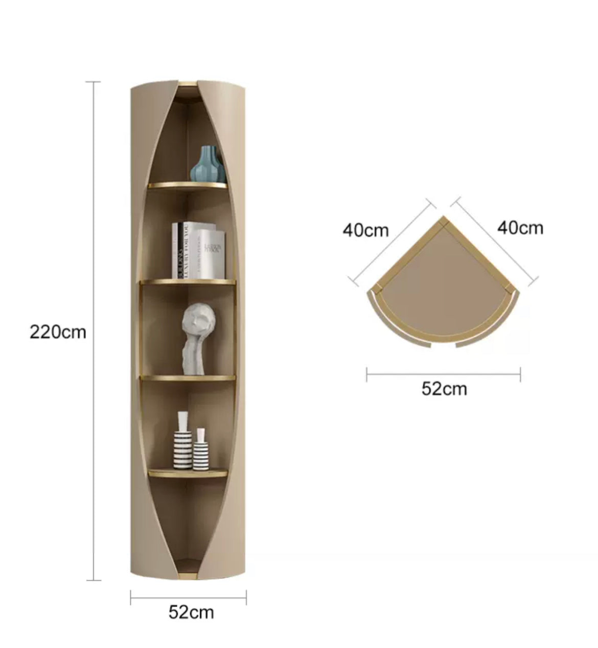 Elegant leather book shelf modern design side cabinet