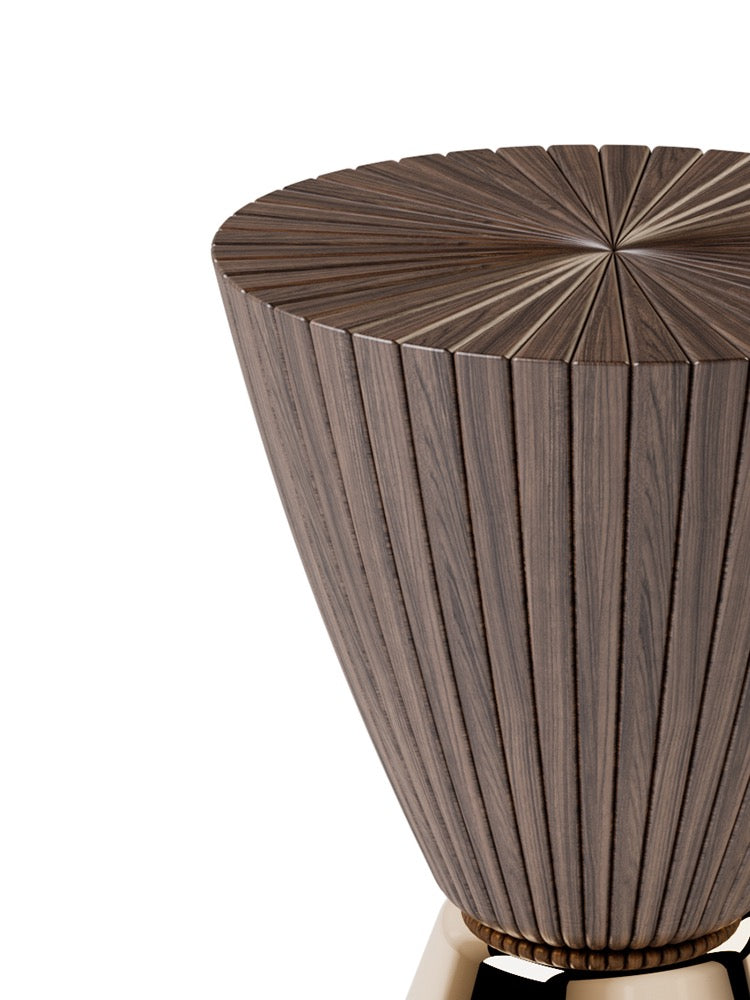 Solid North American black walnut luxurious side table elegant funnel shape coffee table