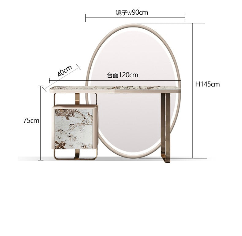 Elegant dresser girls dresser oval mirror led lighting