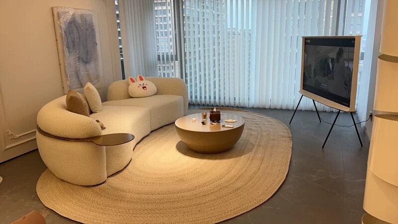 Fleece sofa curved sofa cashew shape sofa