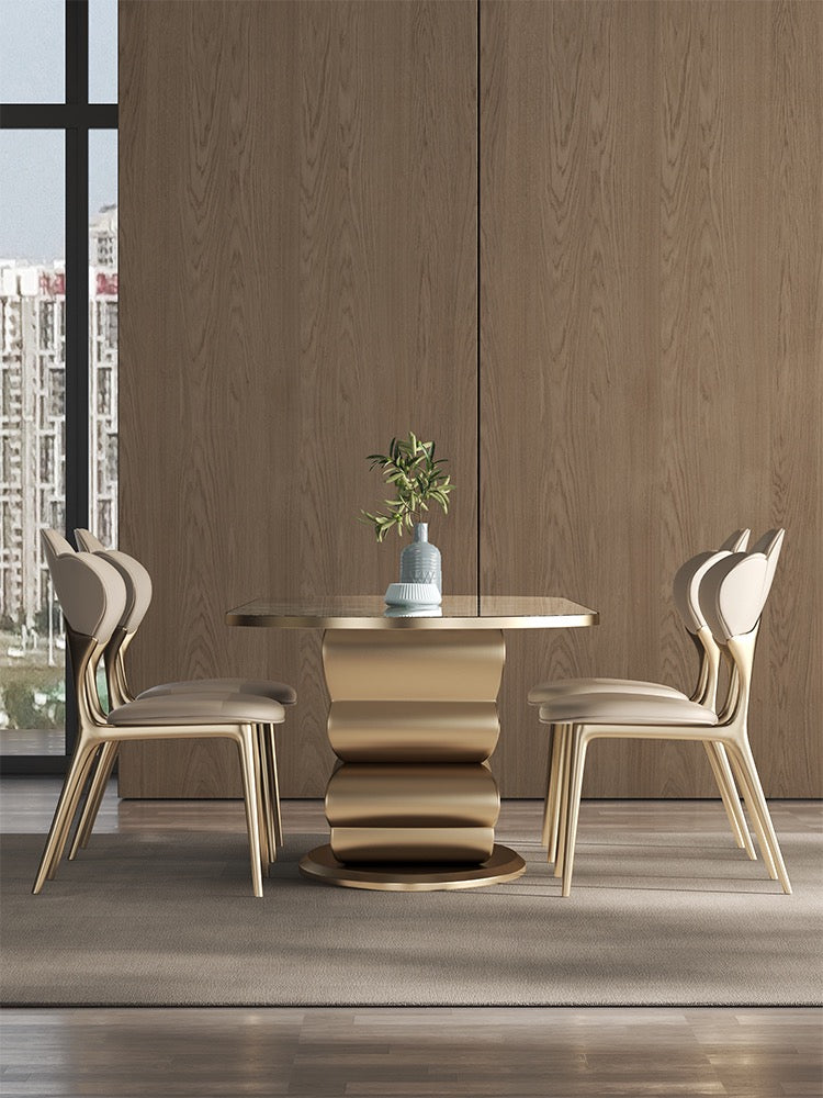 Butterfly design luxury marble dining table oval table