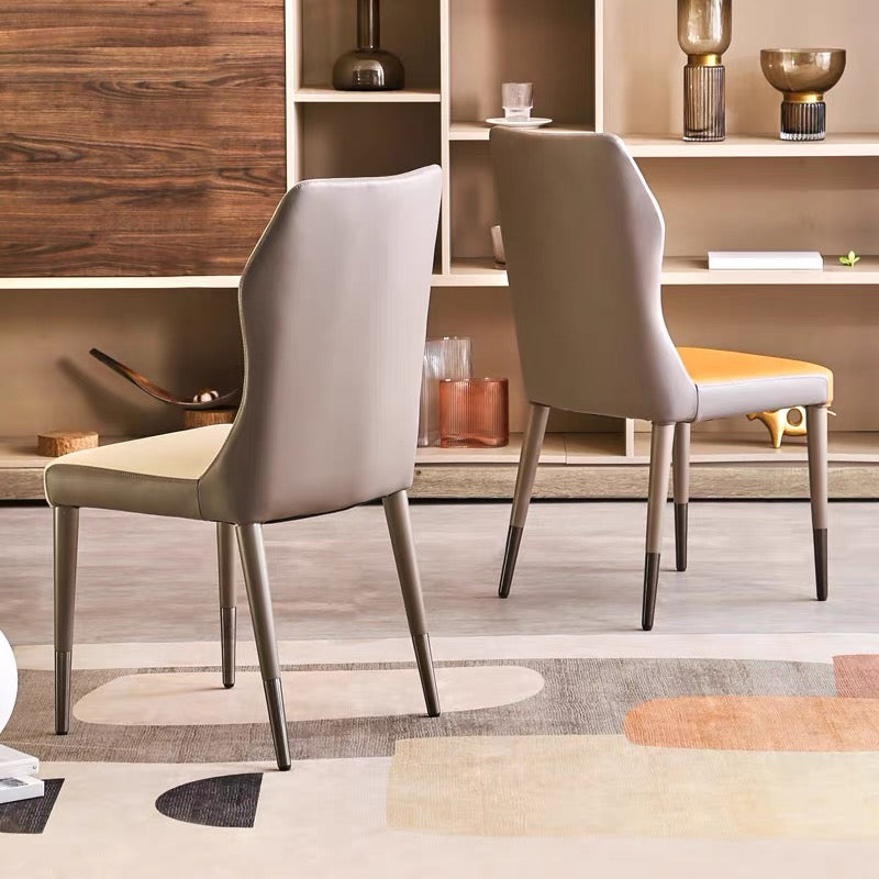 Simple dining chair classic design leather wood chair