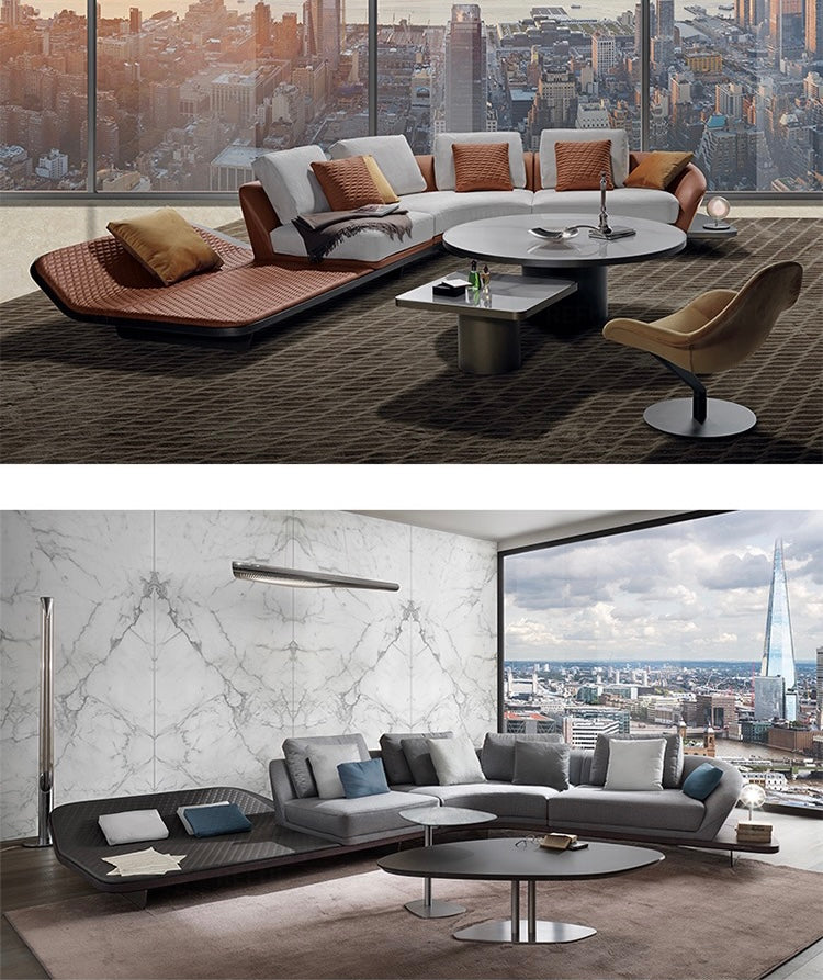 Stylish And Minimalist Design Suede Luxury Sofa Solid Wood Base