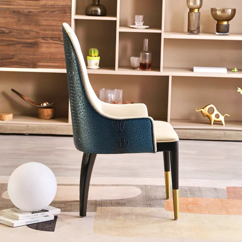 Crocodile leather nubuck dining chair chic dining room