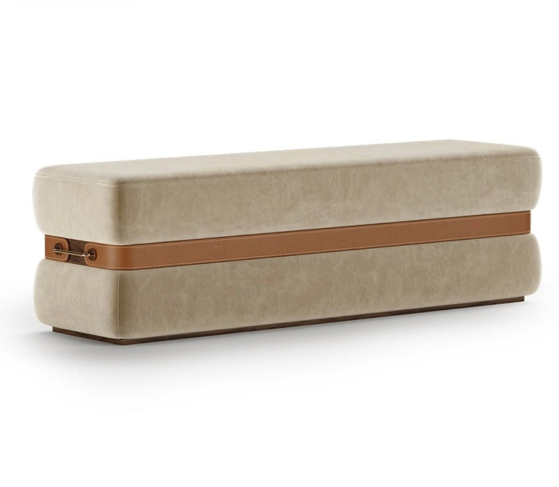 Leather Bed-end Stool Long Bench Shoes Bench Entryway Bench