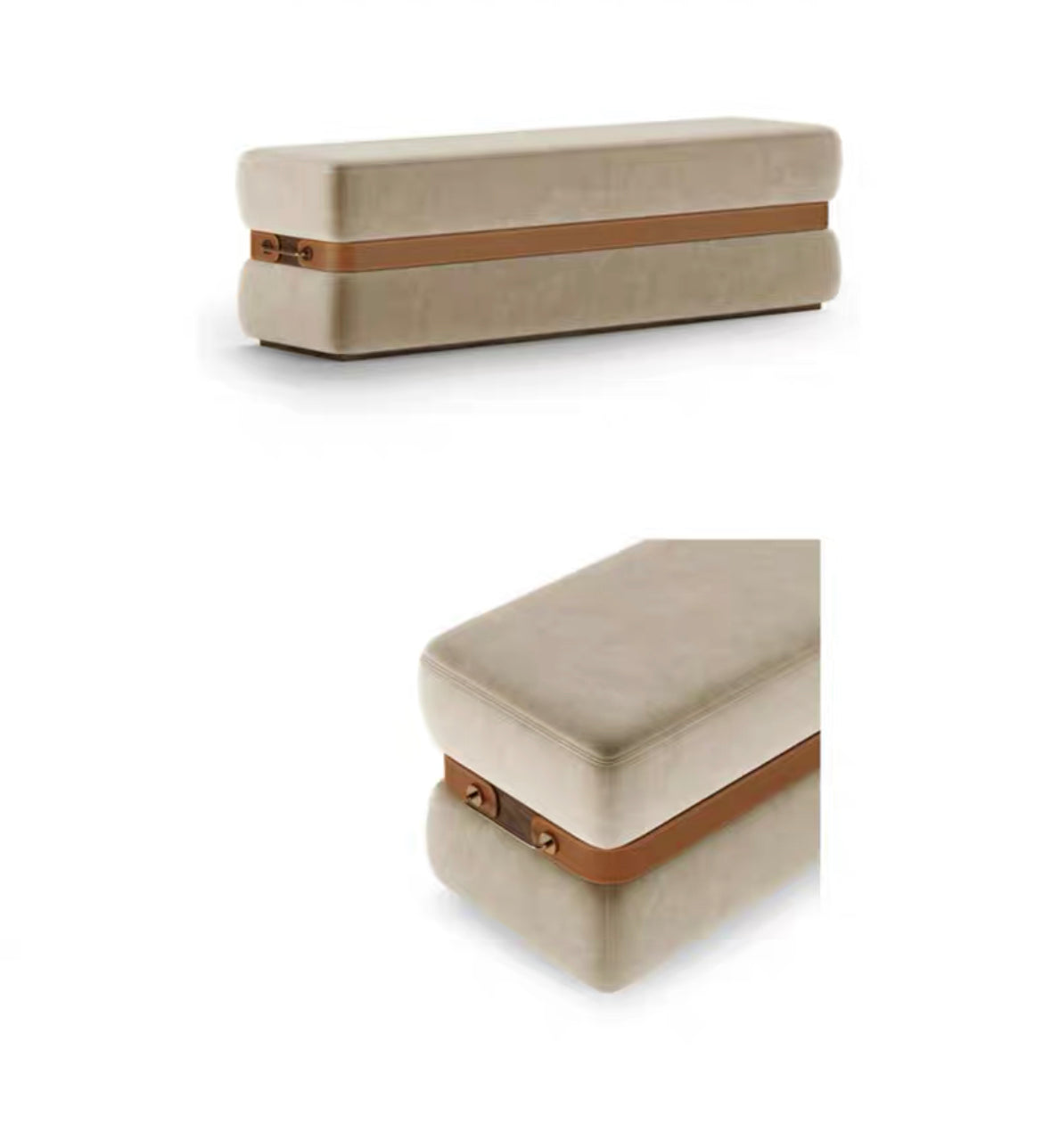 Leather Bed-end Stool Long Bench Shoes Bench Entryway Bench
