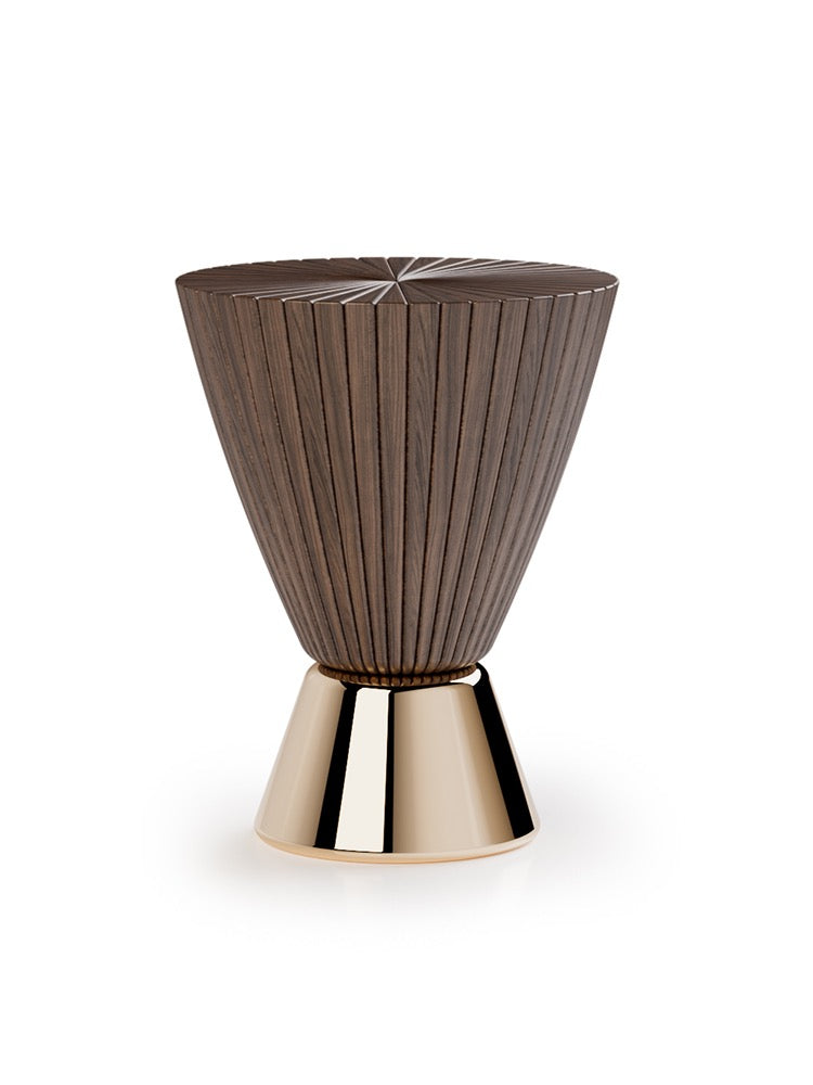 Solid North American black walnut luxurious side table elegant funnel shape coffee table