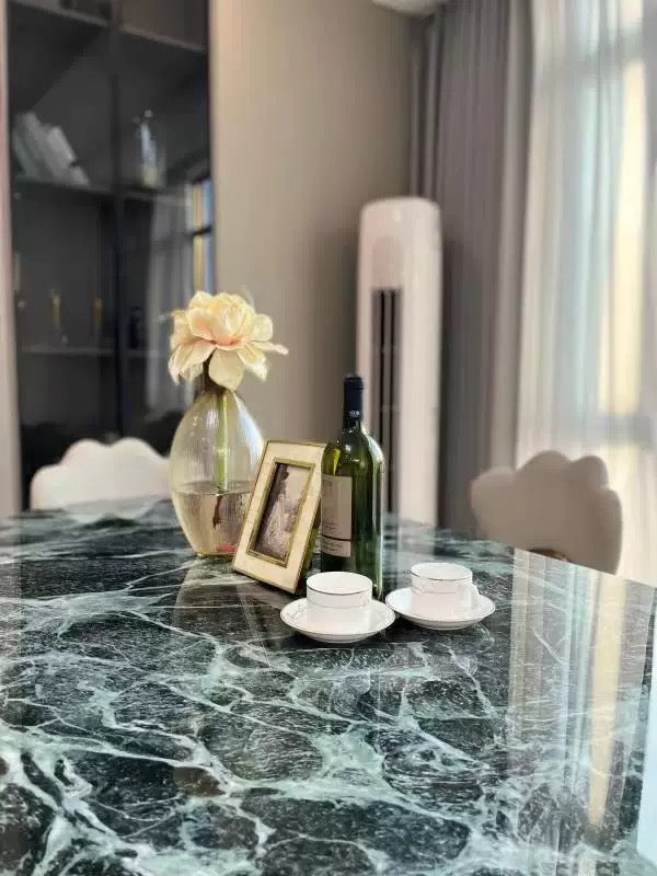 Butterfly design luxury marble dining table oval table