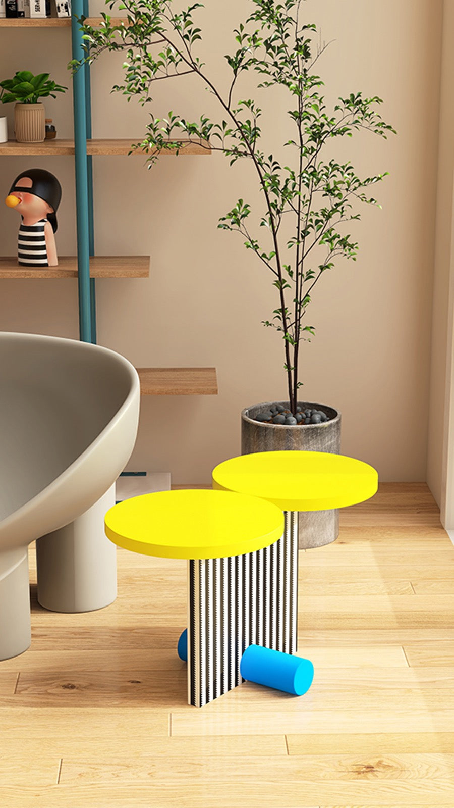 Face look table round table characteristic wood table