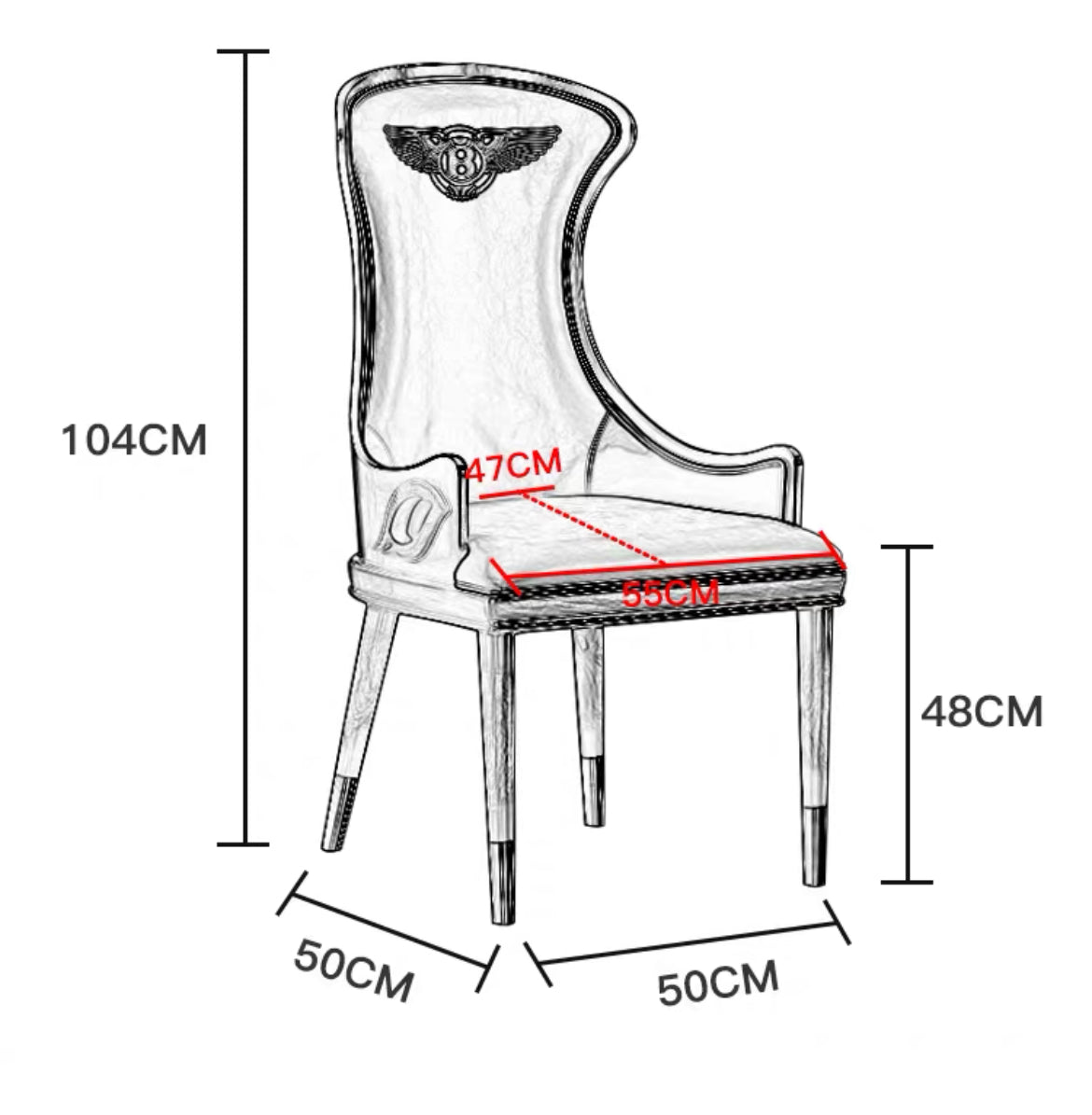 Modern design dining chair tiger vein painting