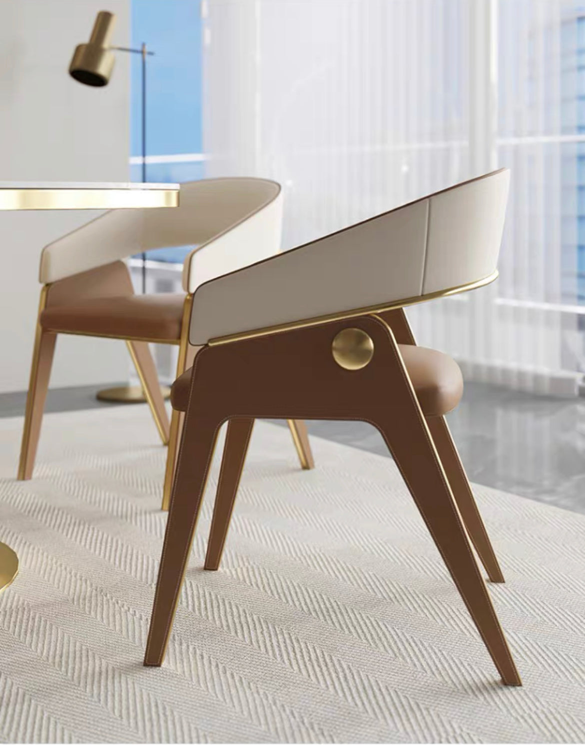 Leather dining chair arm chair luxury chair