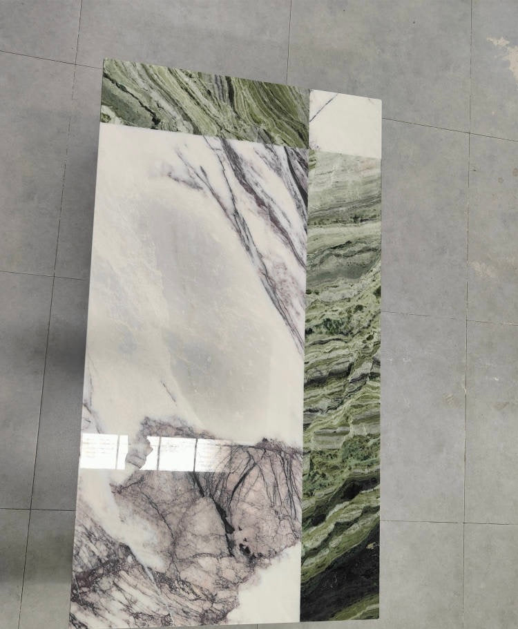 Geometric modeling coffee table natural marble combination stylish table